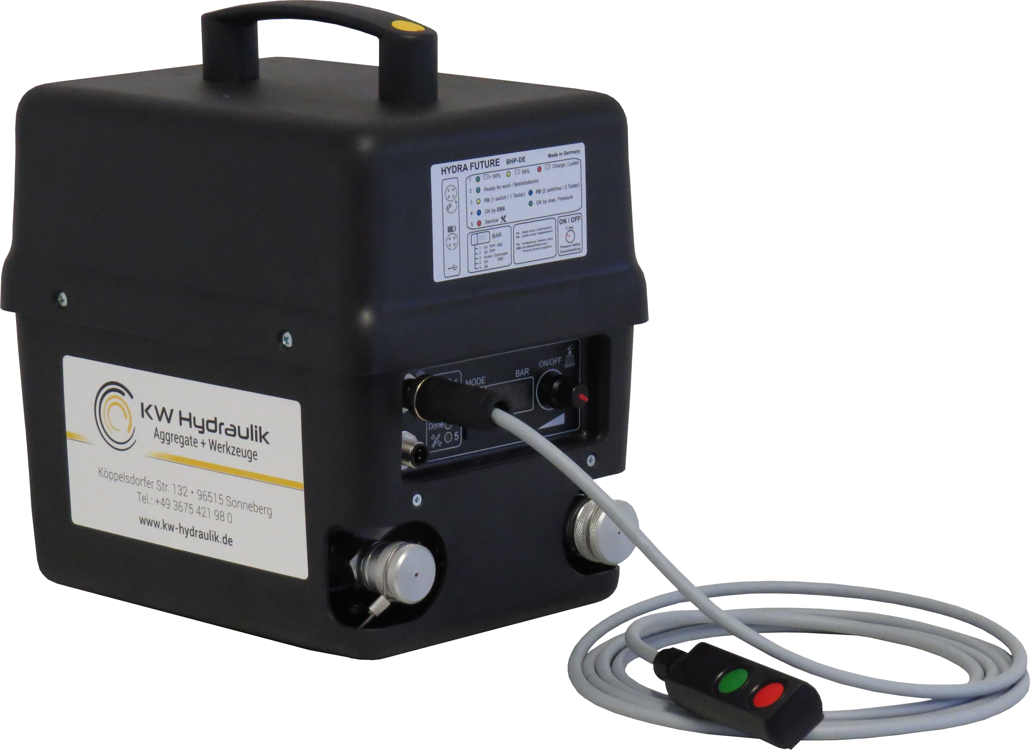 BHP-DE-1,5kW-4Ah - HYDRA FUTURE - Battery hydraulic pump with integrated battery for double-acting tools