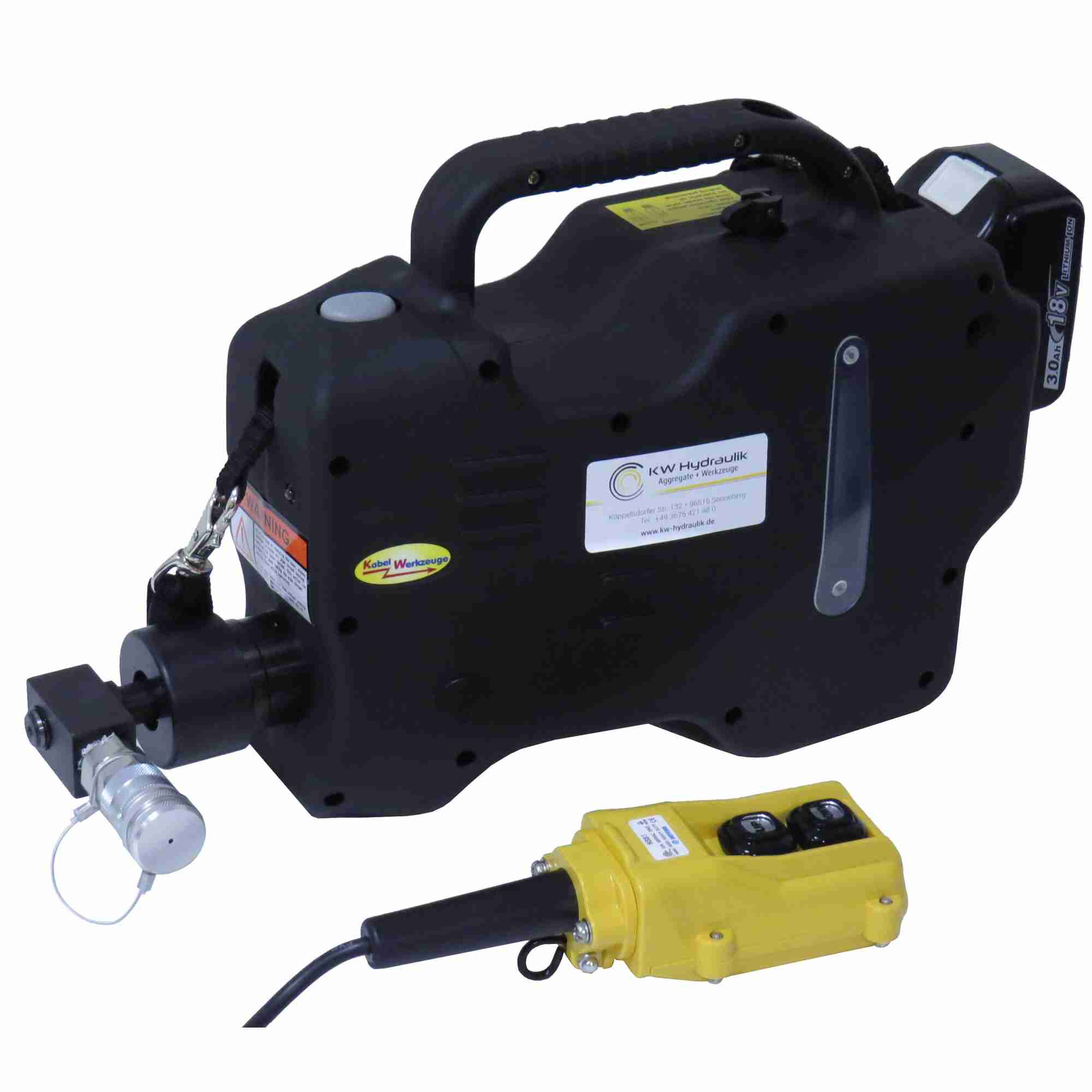 PMP5 - Battery powered hydraulic pump for single acting tools, with interchangeable battery, 700 Bar (10.000 psi)