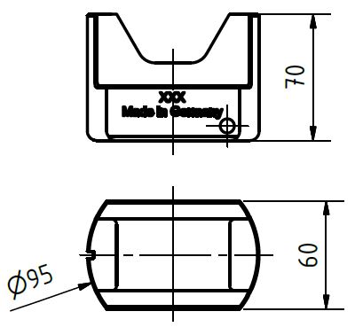 PK44-D95-B17 - Presseinsatz Kennzahl 44, Sechskant nach DIN48083 für Presskabelschuhe und Verbinder nach DIN46235/46267