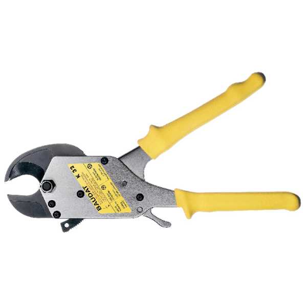 Open one-hand ratchet cutter for CU and AL cables, D = 32 mm